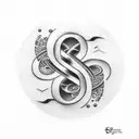 Eternity with infinity symbol for below thumb reason near wrist tattoo design idea