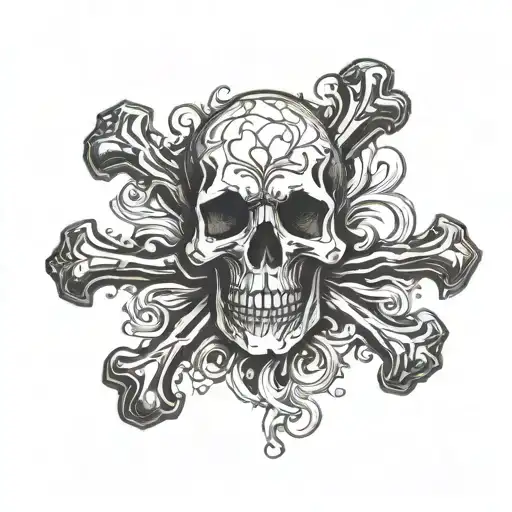 skull and crossbones tattoo design idea