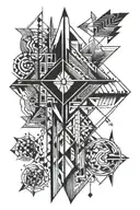 water arrow Mediterranean tattoo design idea