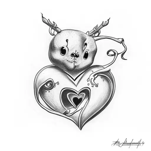Andy with a heart in cursive tattoo design idea