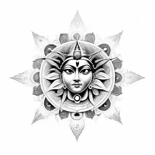 A spiritual mandala incorporating symbols of Goddess Hera tattoo design idea