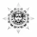 A spiritual mandala incorporating symbols of Goddess Hera tattoo design idea