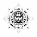 A spiritual mandala incorporating symbols of Goddess Hera tattoo design idea