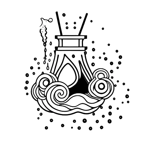 a negroni cocktail dripping design in red and bold tattoo design idea