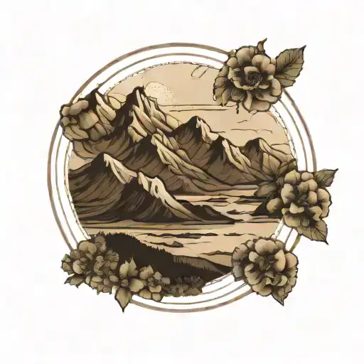 circle tattoo, with rolling hills or mountains, created by contour maps of snowdon, Dartmoor, exmoor, Lake District tattoo design idea