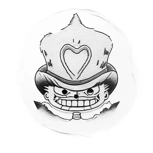luffy and ace hat tattoo design idea