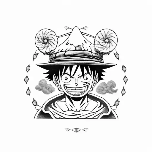 luffy and ace hat tattoo design idea