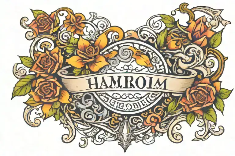 children's names incorporated tattoo design idea