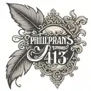 Philippians 4:13 written tattoo design idea