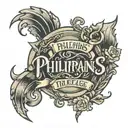 Philippians 4:13 written tattoo design idea