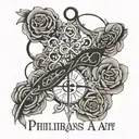 Philippians 4:13 written tattoo design idea