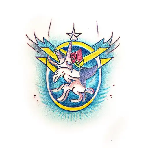 springbuck leaping tattoo design idea