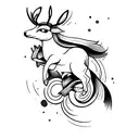 springbuck leaping tattoo design idea