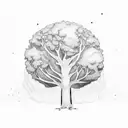 Tree with The Giving Tree Kid and Ferdinand the Bull tattoo design idea