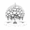 Tree with The Giving Tree Kid and Ferdinand the Bull tattoo design idea
