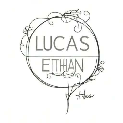 Baby name tattoo: Lucas Ethan tattoo design idea