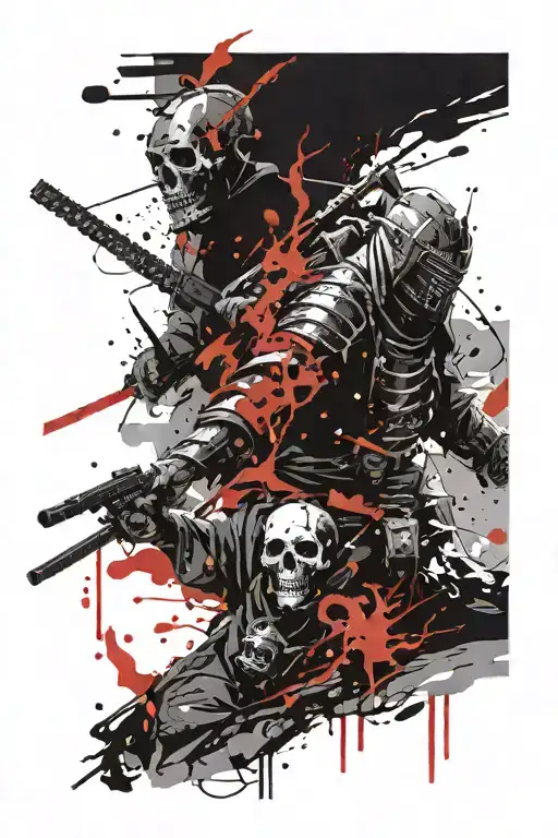 Ronin and death as an end in itself tattoo design idea