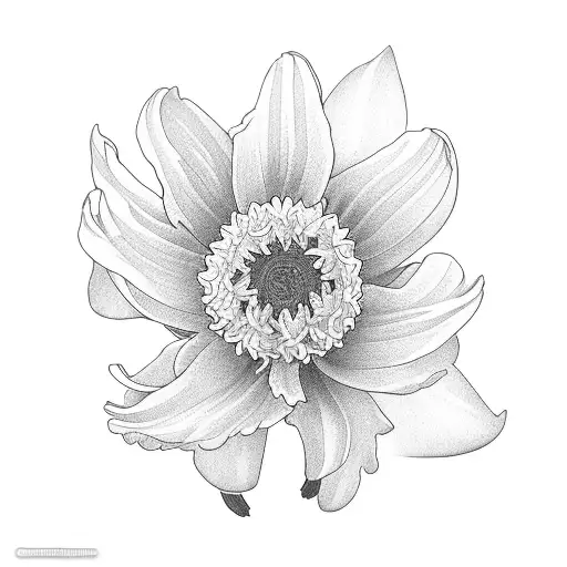 daffodils, chrysanthemum, butterfly  tattoo design idea