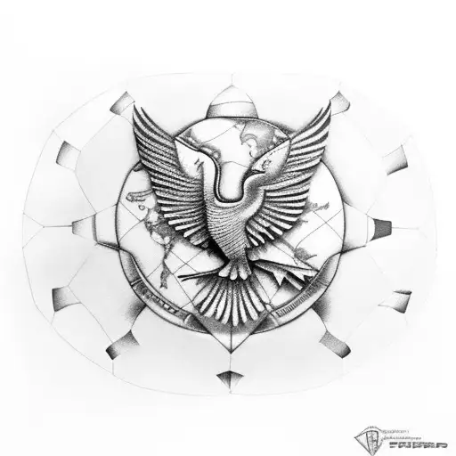 liverbird flying, old leather paneled soccer ball, map, sql symbol tattoo design idea