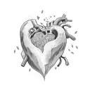 veins around heart tattoo design idea
