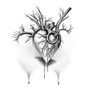 veins around heart tattoo design idea