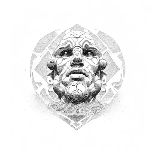 man sculpturing his body from the rock tattoo design idea