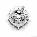 sculpturing music tattoo design idea