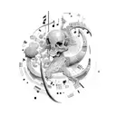 sculpturing music tattoo design idea