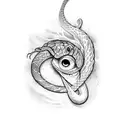 one eye snake  tattoo design idea