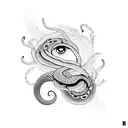 one eye snake  tattoo design idea