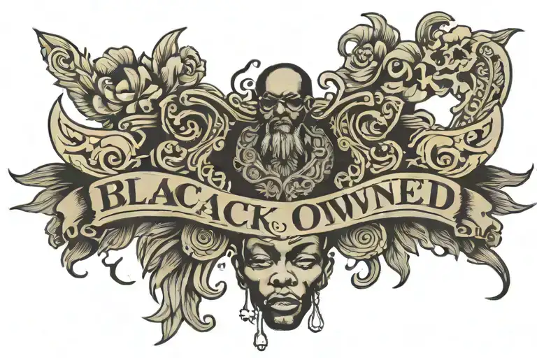 only text: 'black owned' tattoo design idea