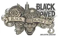 only text: 'black owned' tattoo design idea