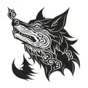 okami amaterasu omikami human and wolf tattoo design idea