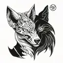 okami amaterasu omikami human and wolf tattoo design idea