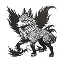 okami amaterasu omikami human and wolf tattoo design idea