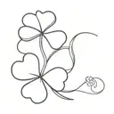 four leaf clover say "how lucky are we" tattoo design idea