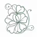 four leaf clover say "how lucky are we" tattoo design idea