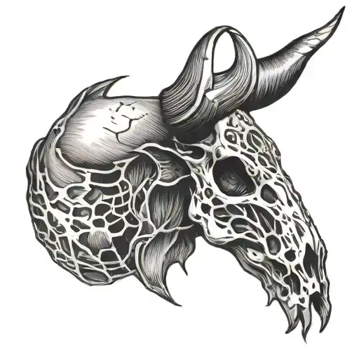 buffalo skull tattoo design idea
