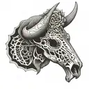 buffalo skull tattoo design idea