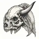 buffalo skull tattoo design idea