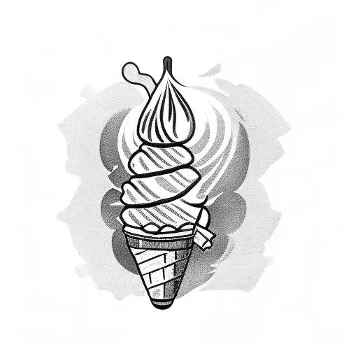 ice cream cone cartoon smoking a cigarette  tattoo design idea
