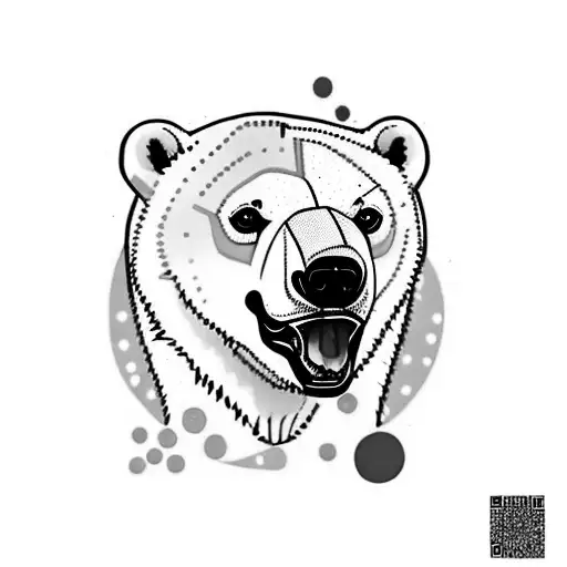 polar bear with blood tattoo design idea