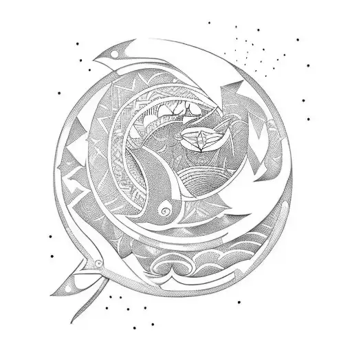 polynesian orca tattoo design idea