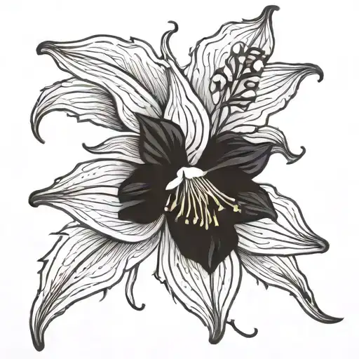 Columbine flower tattoo design idea