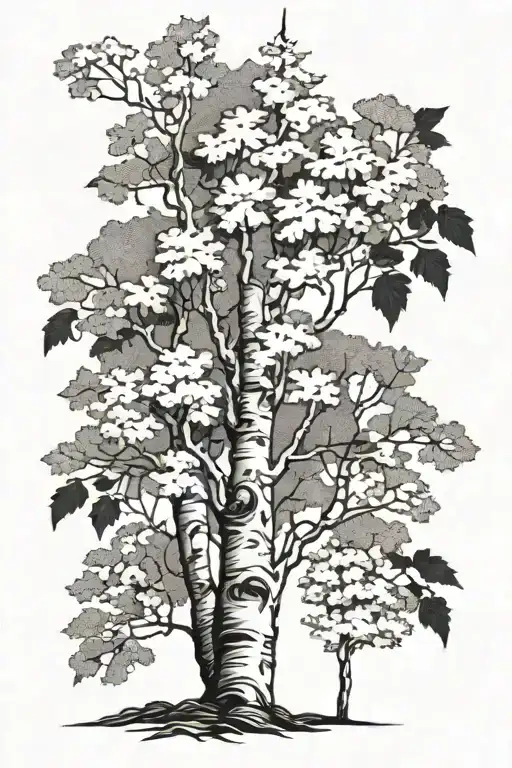 5 aspen trees growing tattoo design idea