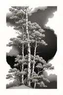 5 aspen trees tattoo design idea
