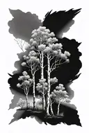 5 aspen trees tattoo design idea