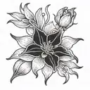 Columbine flower tattoo design idea