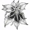 Columbine flower tattoo design idea
