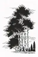 5 aspen trees tattoo design idea